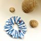 Niebieska gumka scrunchie w paski – nadmorska ozdoba do włosów inspirowana oceanem, letni dodatek dla kobiet i dziewczyn, wakacyjny prezent