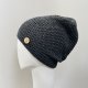 Czapka przejściowa cienka beanie smerf bawełna S/M antracyt
