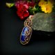 Wisiorek z niebieskim agatem wire wrapping