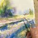 Pole  Prowansja originalna akwareli A4