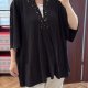 Czarna bluzka z koralikami Crystal Koble 5X Plus Size oversize tunika 9XL / 58 / 30