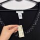 Czarna bluzka z koralikami Crystal Koble 5X Plus Size oversize tunika 9XL / 58 / 30