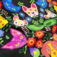 T-shirt damski - Zwierzolub - pieski kotki - wzór folkowy - XXL
