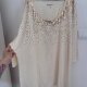 Kremowa bluzka z cekinami Roaman's 5X Plus Size oversize złote płatki 9XL / 58 / 30