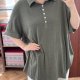 Khaki polo Avenue 30/32 Plus Size krótki rękaw kieszeń 9XL / 58 / 30