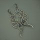 Długie kolczyki labradoryt, stal chirurgiczna, wire wrapping,