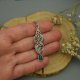 Wisiorek zielony onyks wire wrapping, stal chirurgiczna