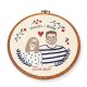 Personalizowana pamiątka ślubna/zaręczynowa , haft w oprawie vintage