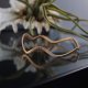Rose gold wave - awangardowa bransoleta ze srebra i stopu rose gold filled