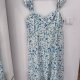 Boho sukienka maxi w niebieskie kwiaty Cider Rozmiar 8XL / 56 / 28
