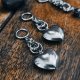 Kolczyki chainmaille z sercem ze stali chirurgicznej 6,3 cm gothic dark fairycore