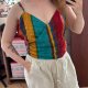 Cider Kolorowy Top w Paski z Wiązaniem Plus Size 4XL / 48 / 20