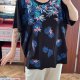 Catherines Czarna Bluzka w Tropikalny Wzór Plus Size 8XL / 56 / 28