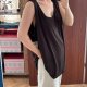 Terra & Sky Czarny Top Bez Rękawów Plus Size 8XL / 56 / 28