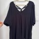 Lane Bryant Czarna Bluzka z Ozdobnymi Ramiączkami Plus Size 26/28 8XL / 56 / 28