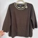 Avenue Brązowy Sweter z Ozdobnym Dekoltem Plus Size  5XL / 50 / 22
