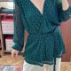 BloomChic Zielona Bluzka w Groszki Plus Size 7XL / 54 / 26