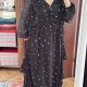 Eloquii Elements Czarna Sukienka w Białe Groszki Plus Size 6XL / 52 / 24