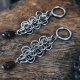 Kolczyki chainmaille z granatem ze stali chirurgicznej 7 cm gothic dark fairycore
