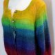 sweter ręcznie dziergany multicolor