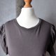 T-shirt brąz bufki crop XS S