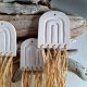 Ceramiczne boho zawieszki z rafią