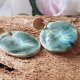 Kolczyki ceramiczne muszle morskie zielone, mosiądz, srebro