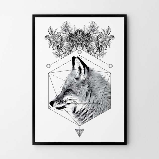 Geometryczny Lis 50x70 cm