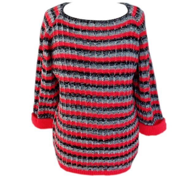 Sweter paski pomarańczowe
