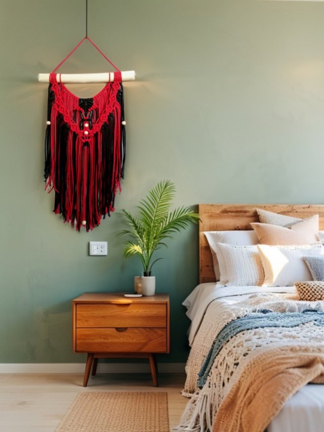Makrama dekoracja ścienna w stylu boho