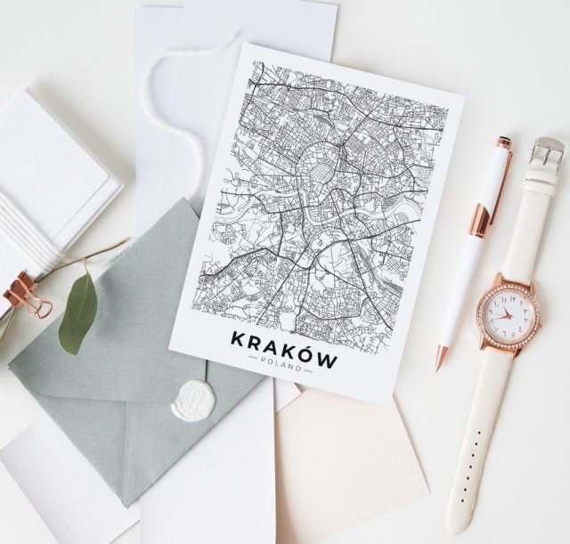 Mapa Krakowa - plakat 40x50 cm