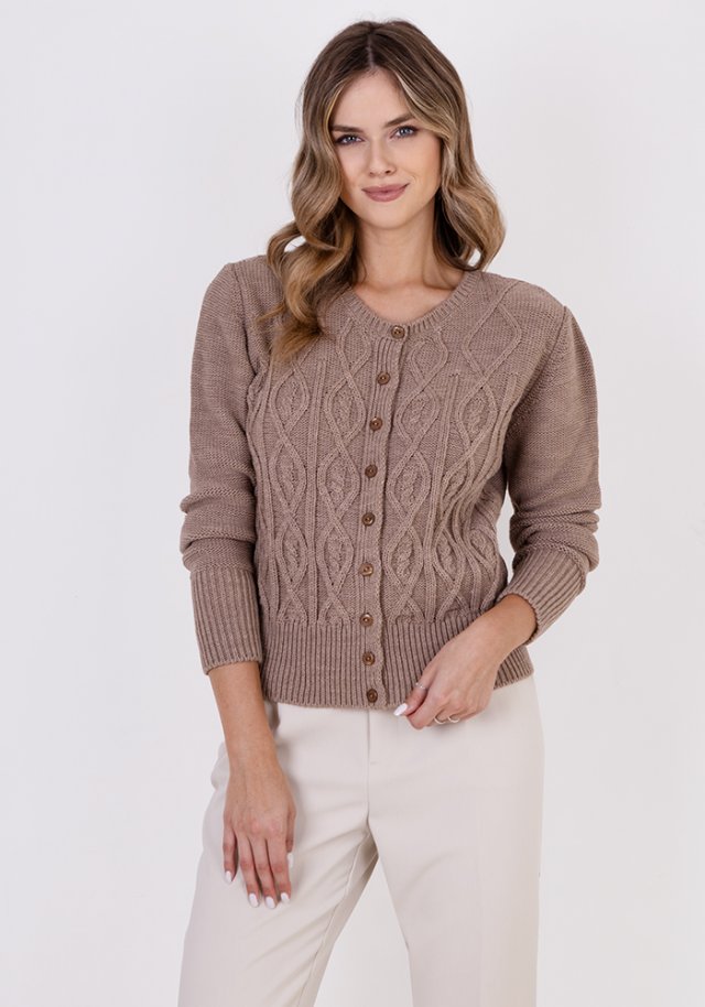 Elegancki kardigan - SWE317 mocca MKM