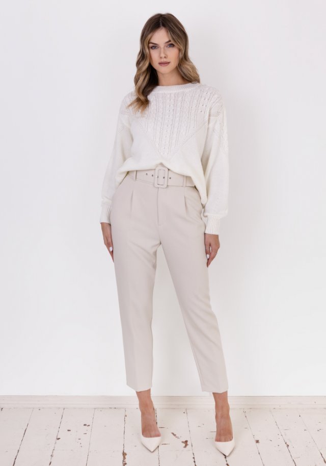 Swetrowa bluza - SWE322 ecru MKM