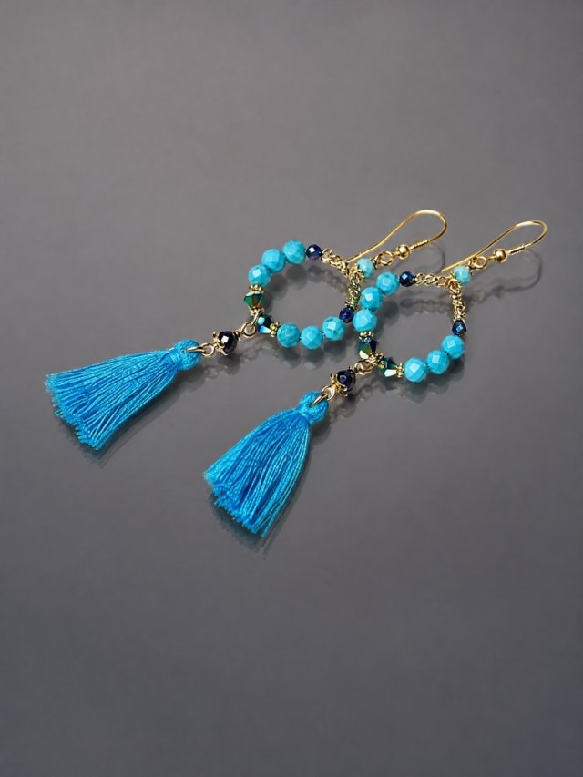Wianki boho /blue lagoon/ - kolczyki
