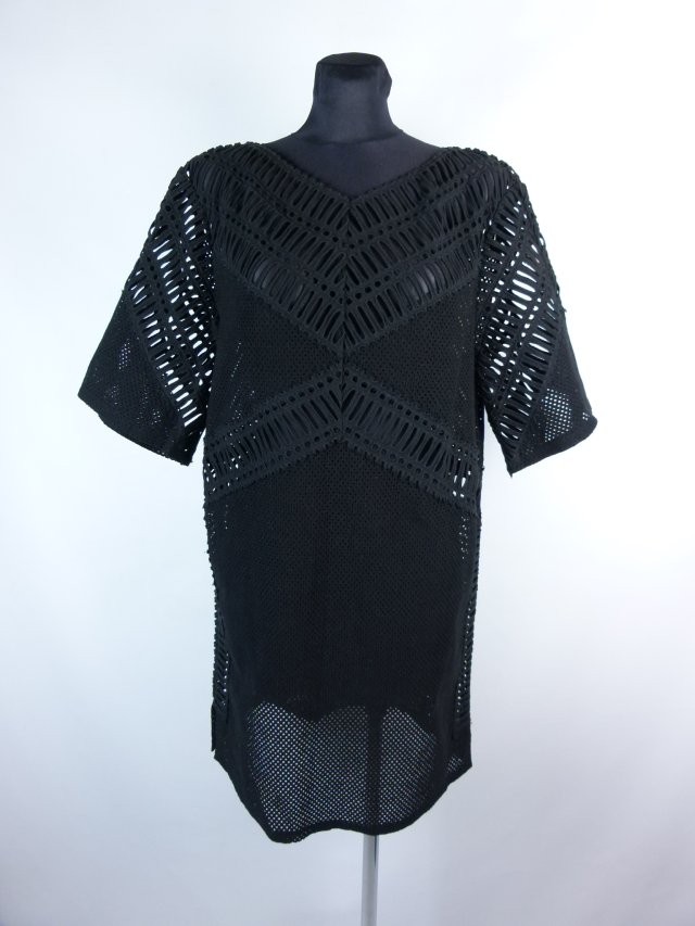DKNY ażurowa sukienka mini / L