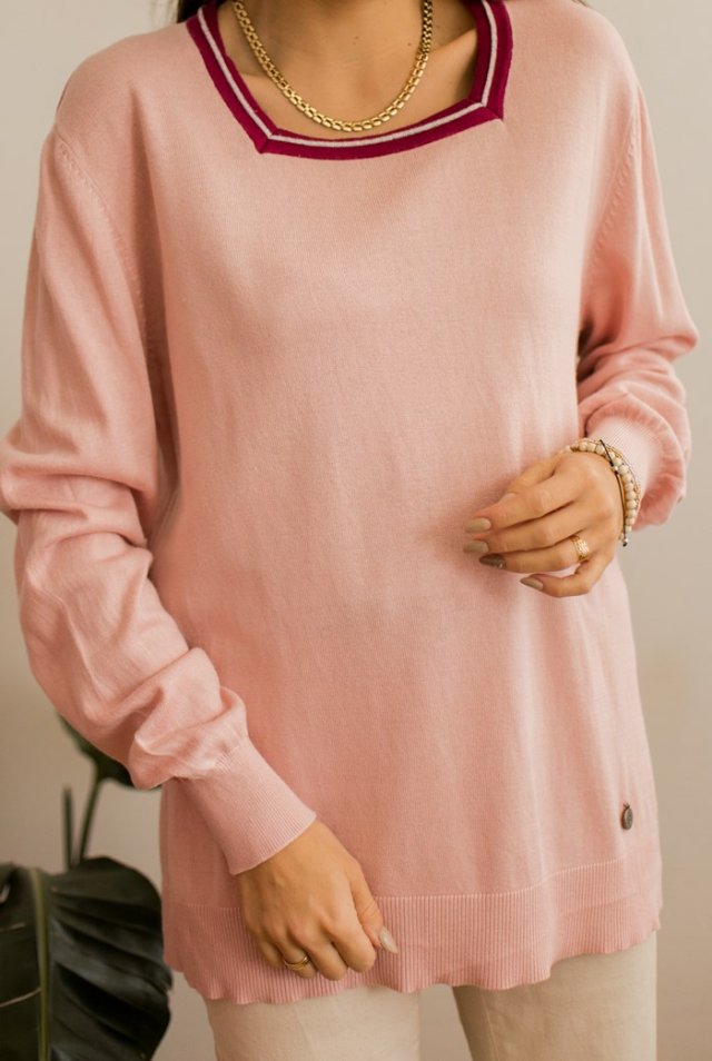 pudrowy sweterek XL