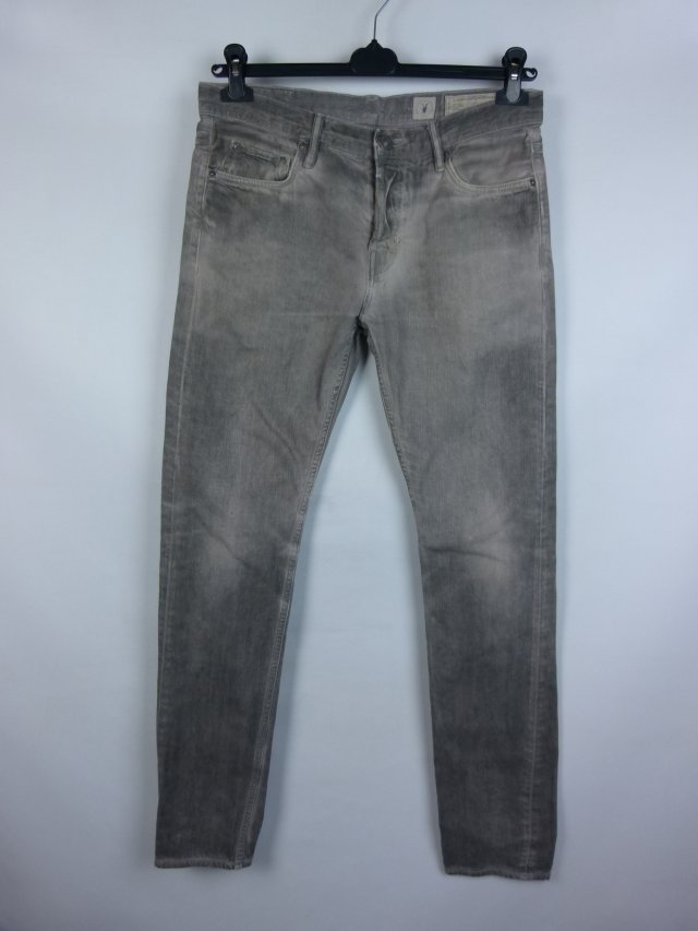 Allsaints skinny jeans szare spodnie 32 / M