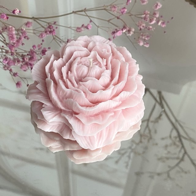 2 sztuki świece sojowe ekologiczne dekoracyjne "Peony Queen" 80x35mm- 2 sztuki