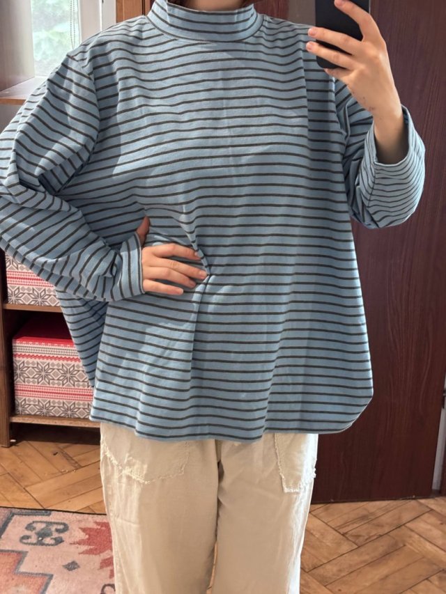 Paski golf bluzka Avenue 30/32 Plus Size długi rękaw oversize bawełna stretch 9XL / 58 / 30