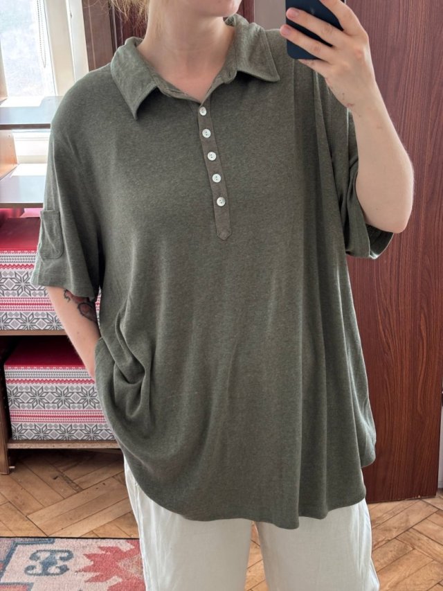 Khaki polo Avenue 30/32 Plus Size krótki rękaw kieszeń 9XL / 58 / 30
