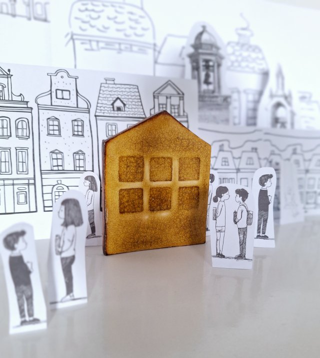 Domek ceramiczny kafelek dekoracyjny