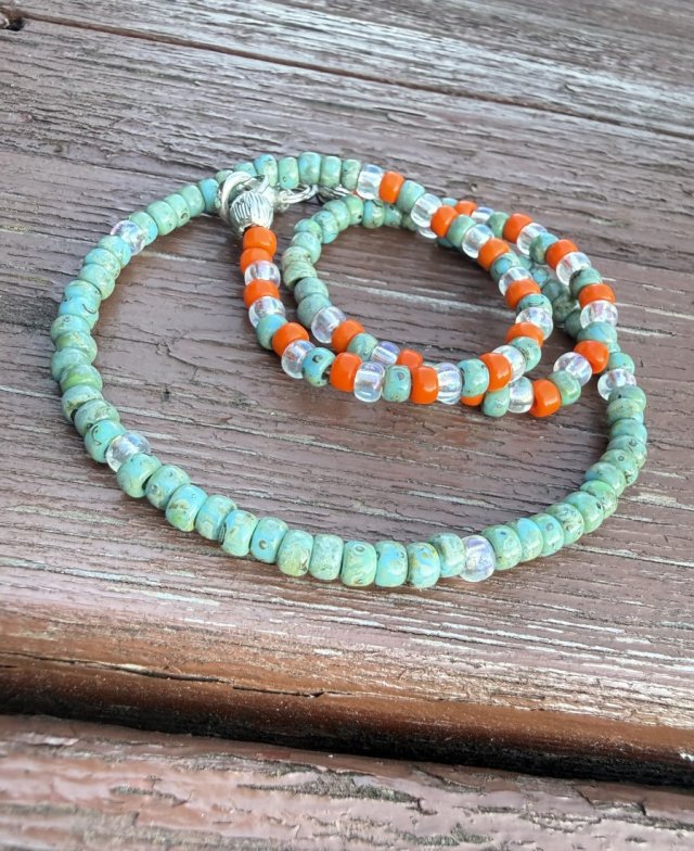SUMMER VIBE * BOHO * koraliki * ETNO * letni kolorowy naszyjnik * folk * szałwiowa zieleń