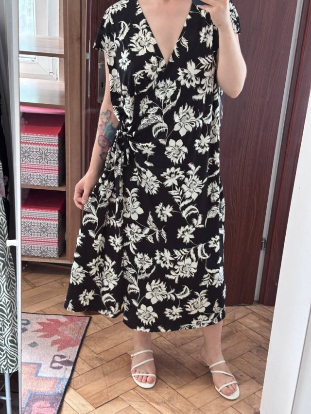 Lane Bryant sukienka kopertowa midi kwiaty 6XL / 52 / 24