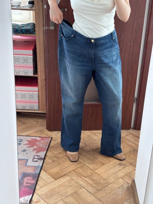 Jennifer Lopez Bootcut Jeansy Granatowe Plus Size 5XL / 50 / 22