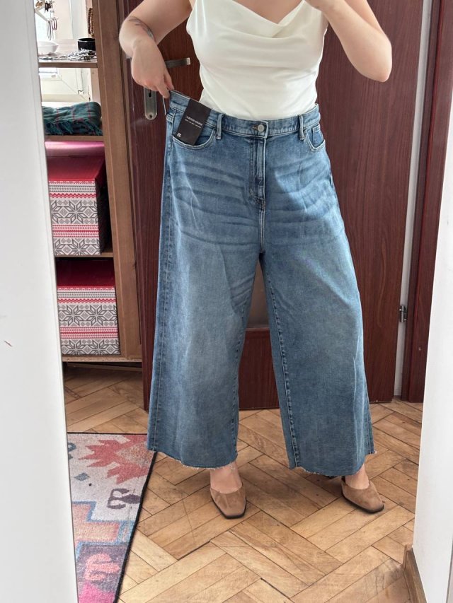 Banana Republic Jasnoniebieskie Spodnie Wide Leg Crop Plus Size  4XL / 48 / 20