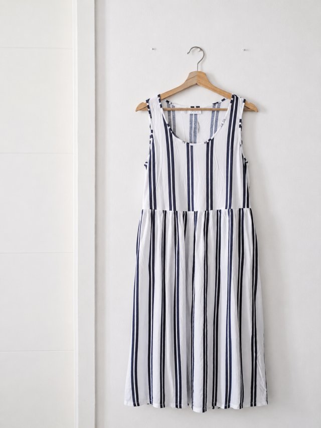 Długa maxi sukienka w paski bonprix 36S/38 M jonh baner
