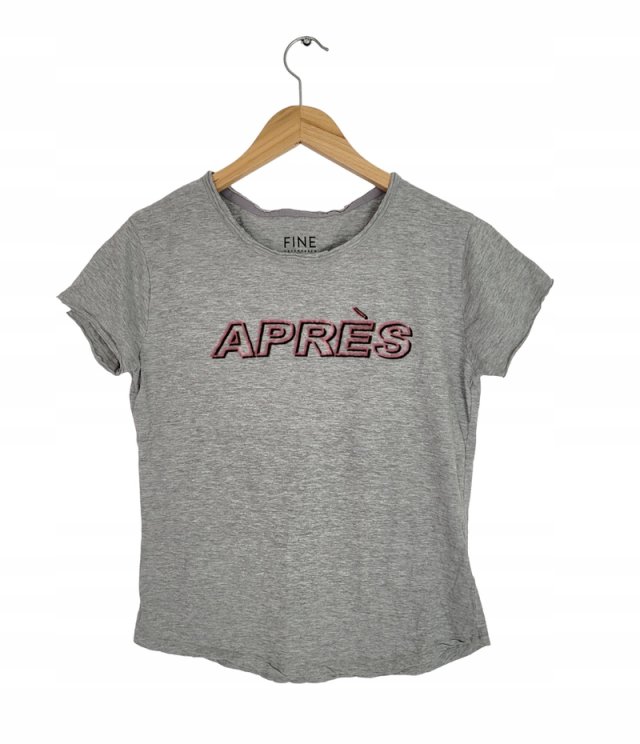 FINE Copenhagen aplikacja APRES szary tshirt 36 S