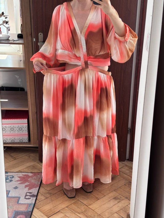 Ashley Stewart Sukienka Maxi Ombre Plus Size 26/28 7XL / 54 / 26