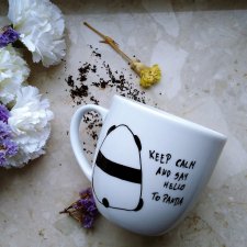 Kubek 400 ml z pandą / keep calm and say hello to panda