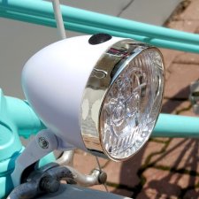 lampka rowerowa retro przednia led BIAŁA